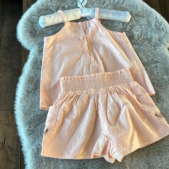 JANIE & JACK peach matching set with floral accents 2T - Picture 4 of 8